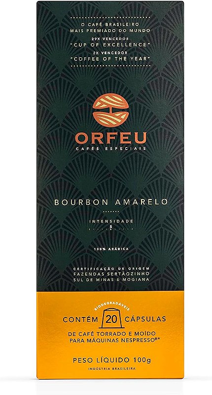 Café Orfeu em Cápsulas compatíveis Nespresso® - Bourbon Amarelo 20 Cápsulas