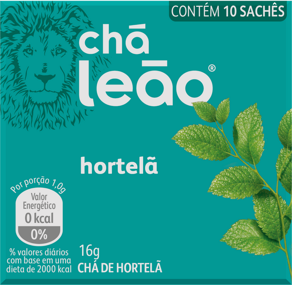 Chá Leão Hortelã 10g em sachês - 10 Sachês