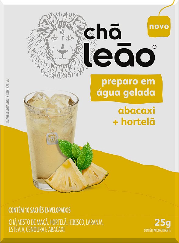 Chá Leão Água Gelada - Abacaxi E Hortelã 10 Sachês