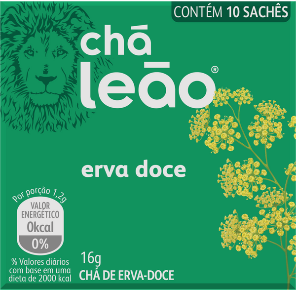 Chá Leão Erva Doce 16g em sachês - 10 Sachês
