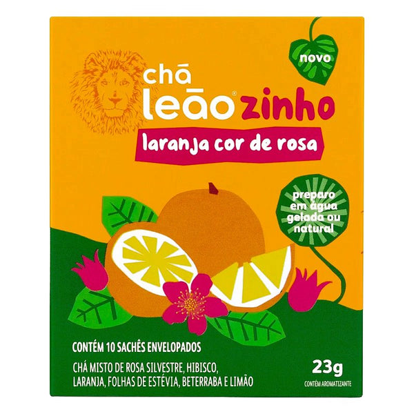 Chá Leãozinho Água Gelada Kids - Laranja Cor de Rosa 10 Sachês